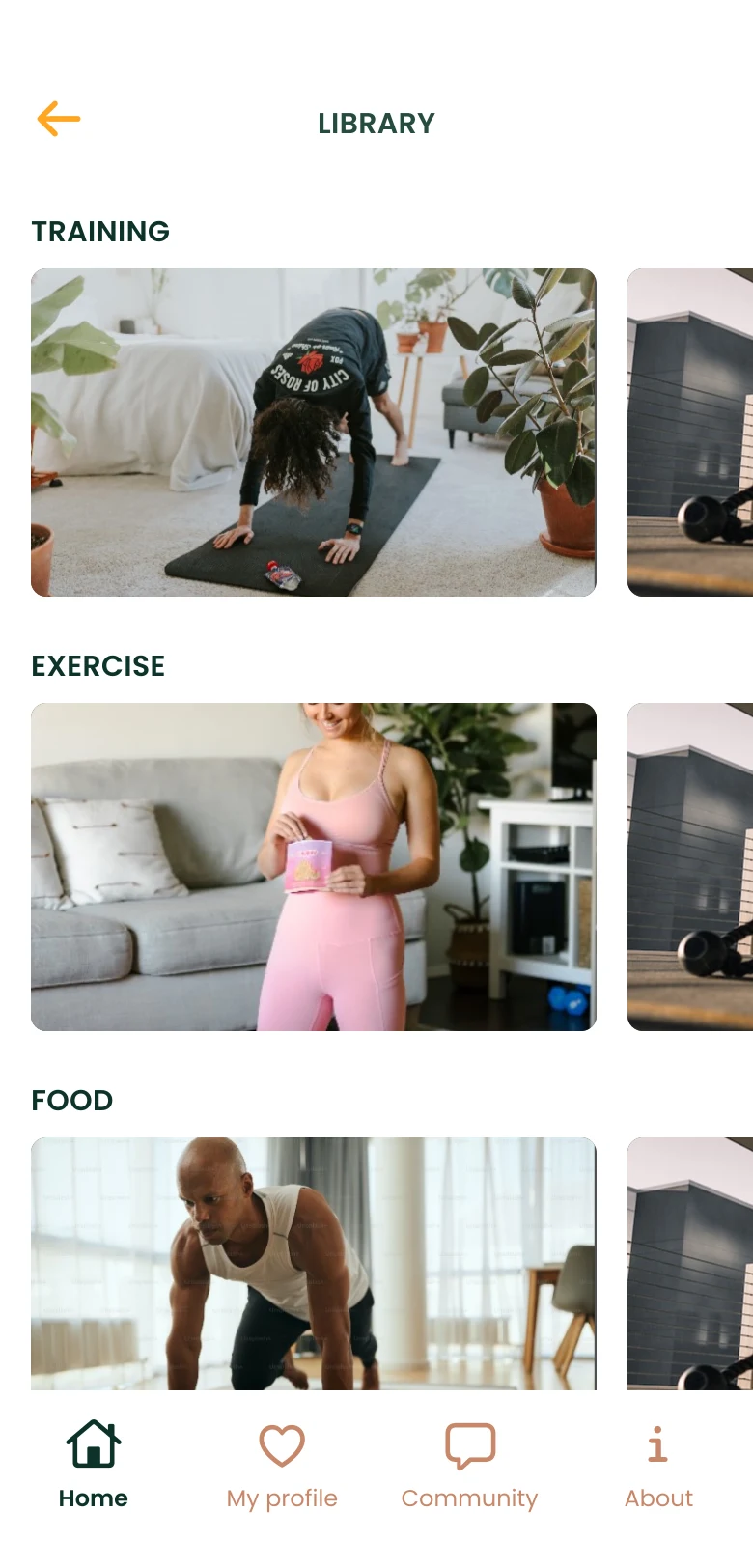 MyHapp profile showing a daily activity tracking grid