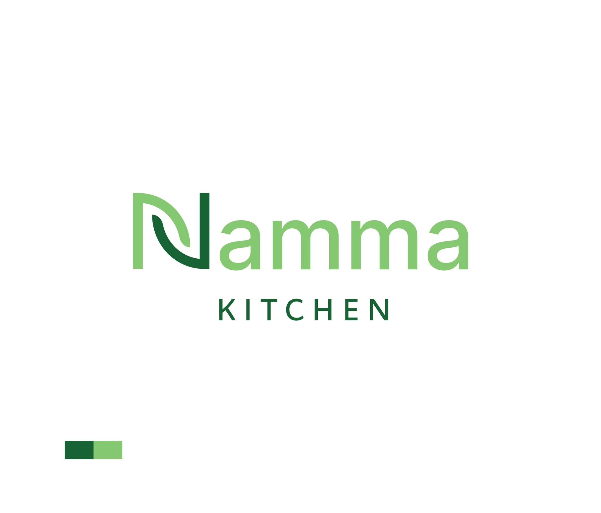 Namma Kitchen green wordmark on white