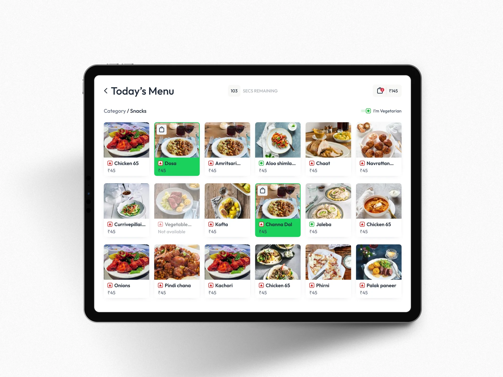 Namma Kitchen today’s menu with available dishes and prices